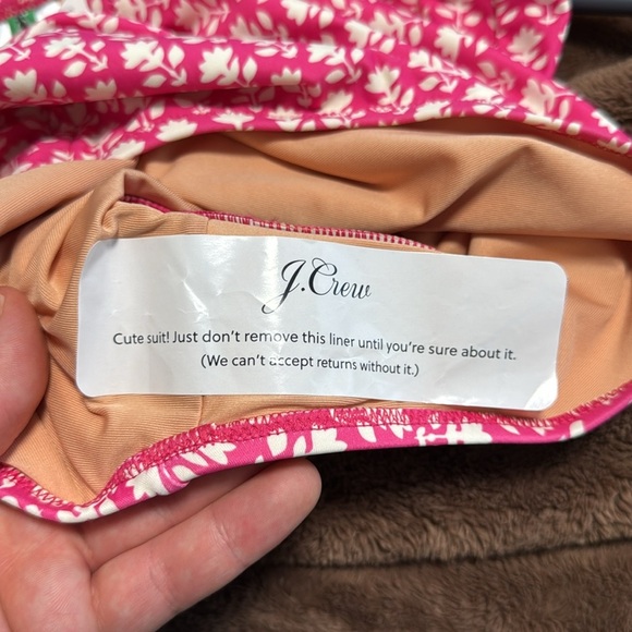 J. Crew High-rise full-coverage bikini bottom in pink stamp floral - Picture 8 of 8